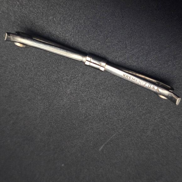 Krementz Silver Tone Collar Stay Vintage Men's Accessory - Picture 2 of 8